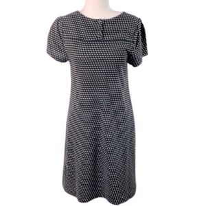 Maeve Anthropologie Black & White Short Sleeve Polka Dot Knee Length Dress